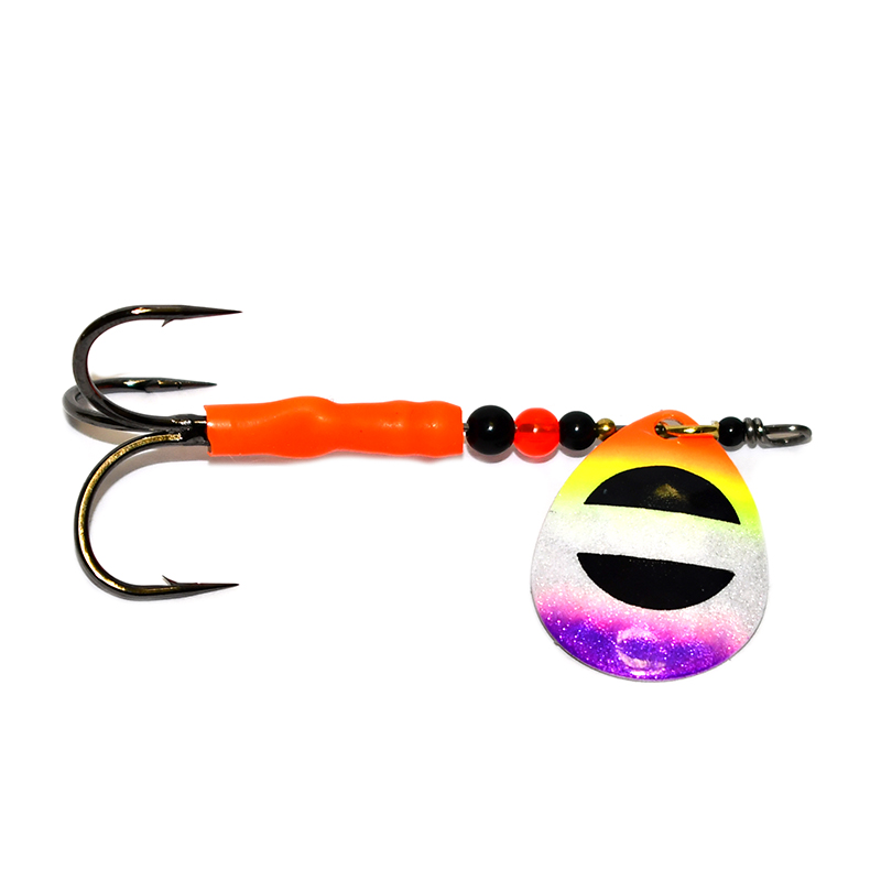 GDF Purple Tip Rainbow Brass #4 Hex Colorado Spinners - Good Day Fishing