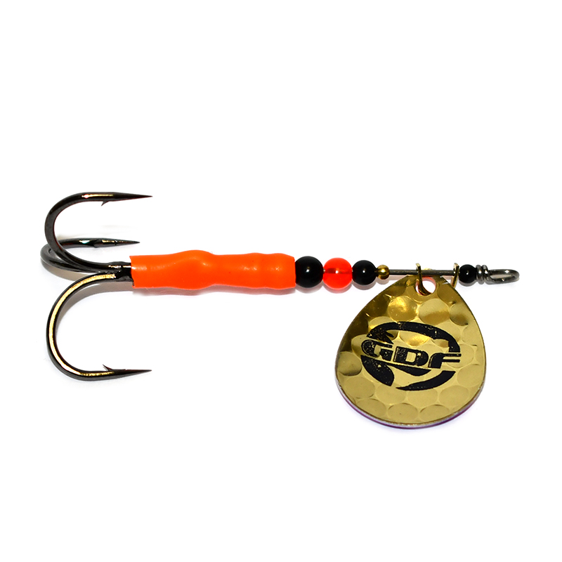 GDF Purple Tip Rainbow Brass #4 Hex Colorado Spinners - Good Day Fishing