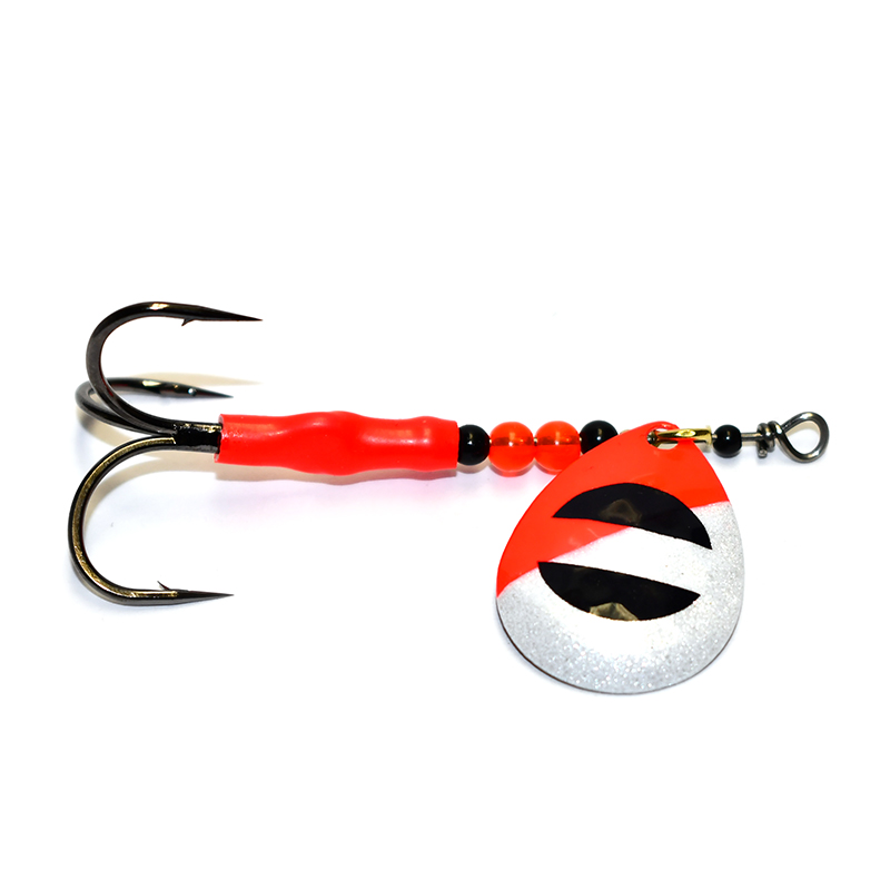 GDF Red/White Brass #4 Hex Colorado Spinners - Good Day Fishing