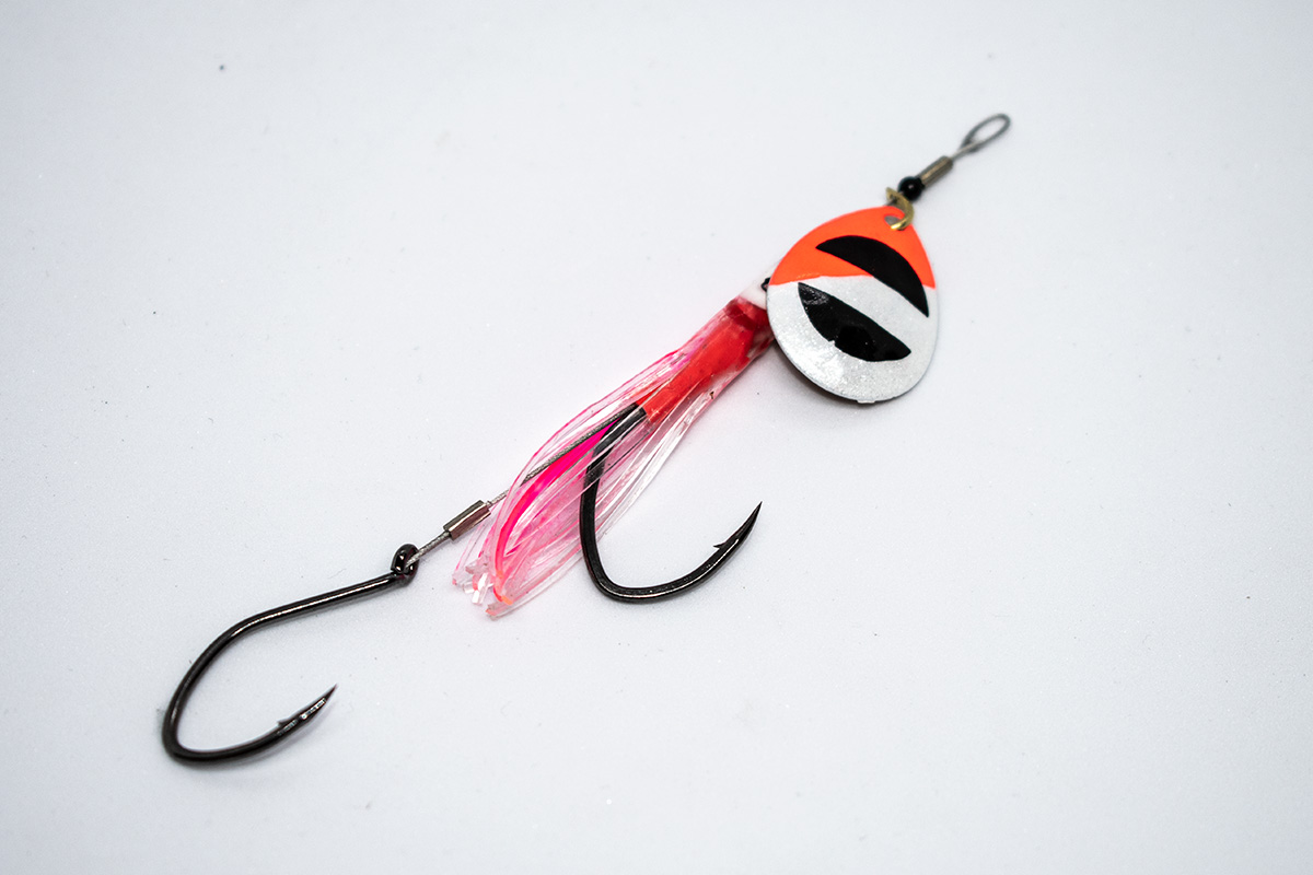 3.5 R/W Brass Cable Hoochie Spinner - Good Day Fishing