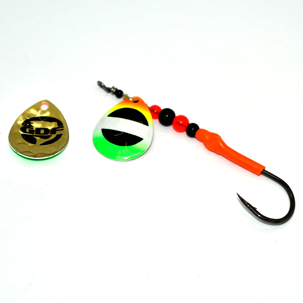 3.5 Green Tip Rnbo brass hex Colorado spinner- Single Hook - Good