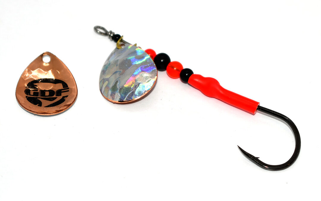 #3.5 Holographic copper hex Colorado spinner- Single Hook