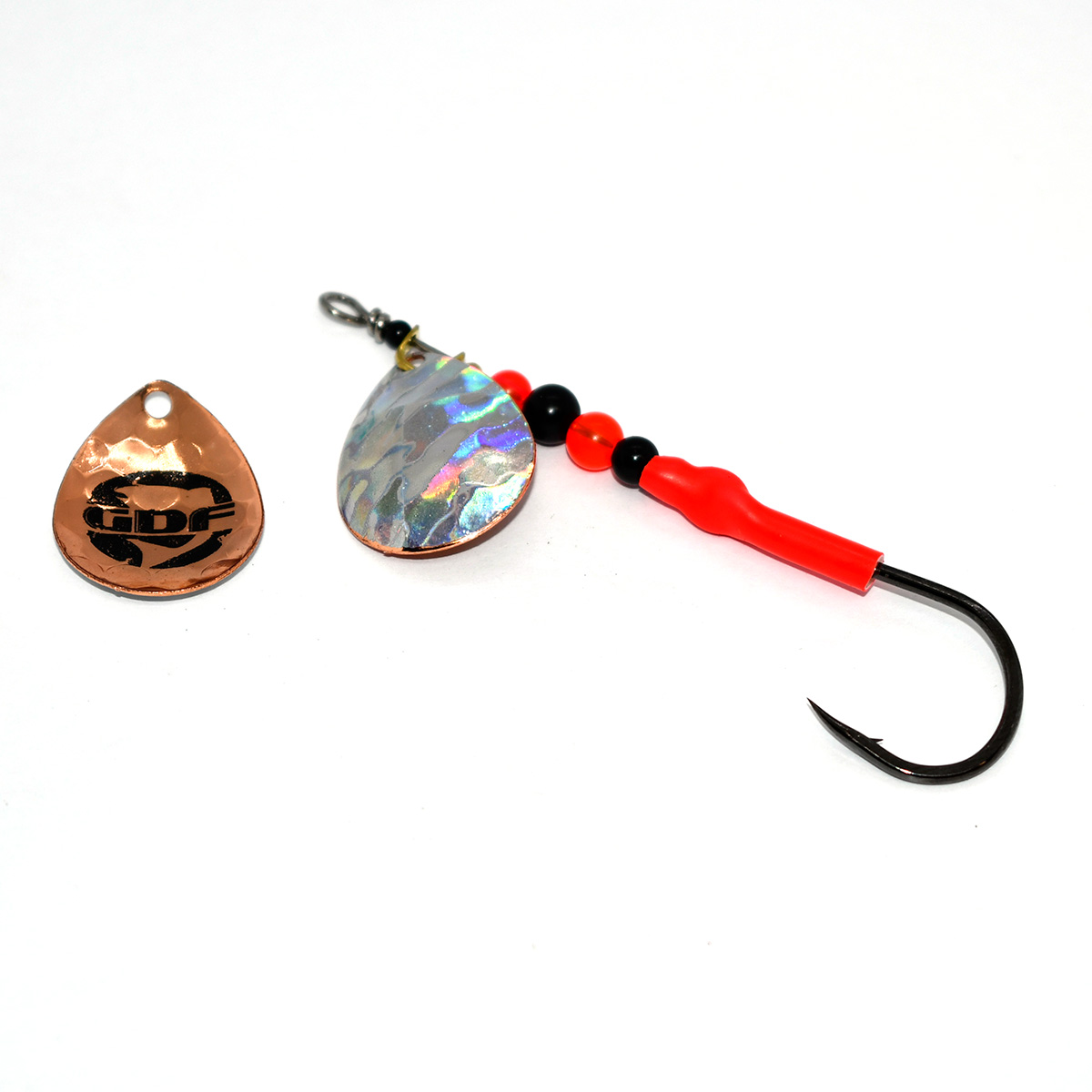 #3.5 Holographic copper hex Colorado spinner- Single Hook